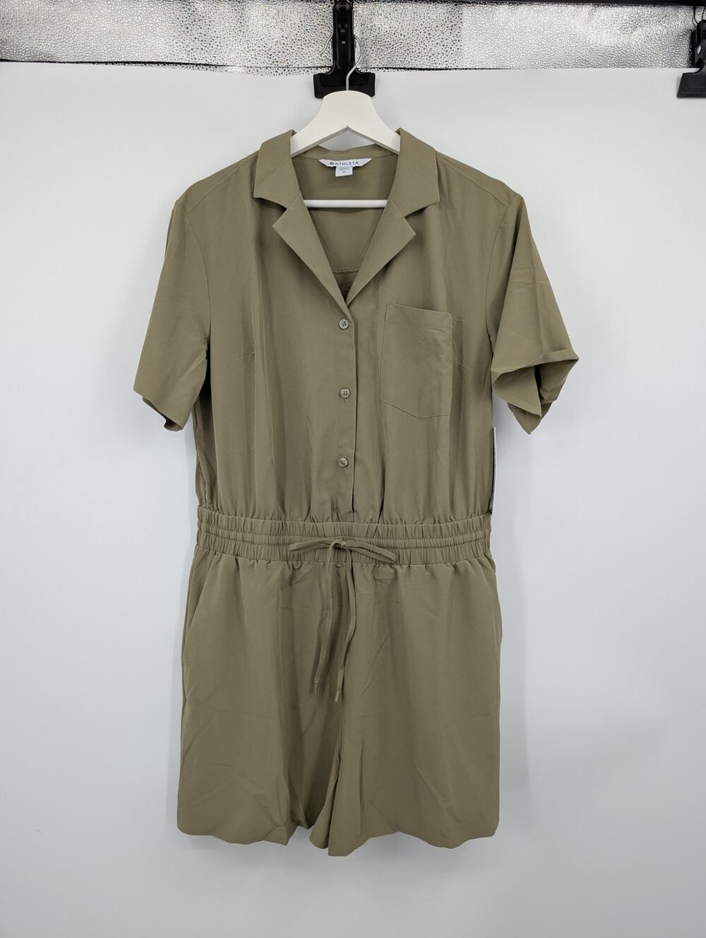 NWT Athleta Avenue Romper Olive Branch Women's Medium Outdoors Cozy Athletic